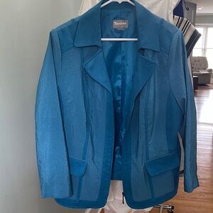 TanJay Teal Open-Front Blazer Jacket